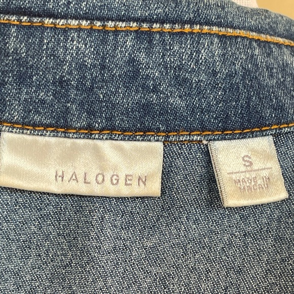 OOAK EMBROIDERED POLO PONY HORSE SCENE Denim Coat by Halogen Woman’s S Vtg RARE! - Picture 11 of 15